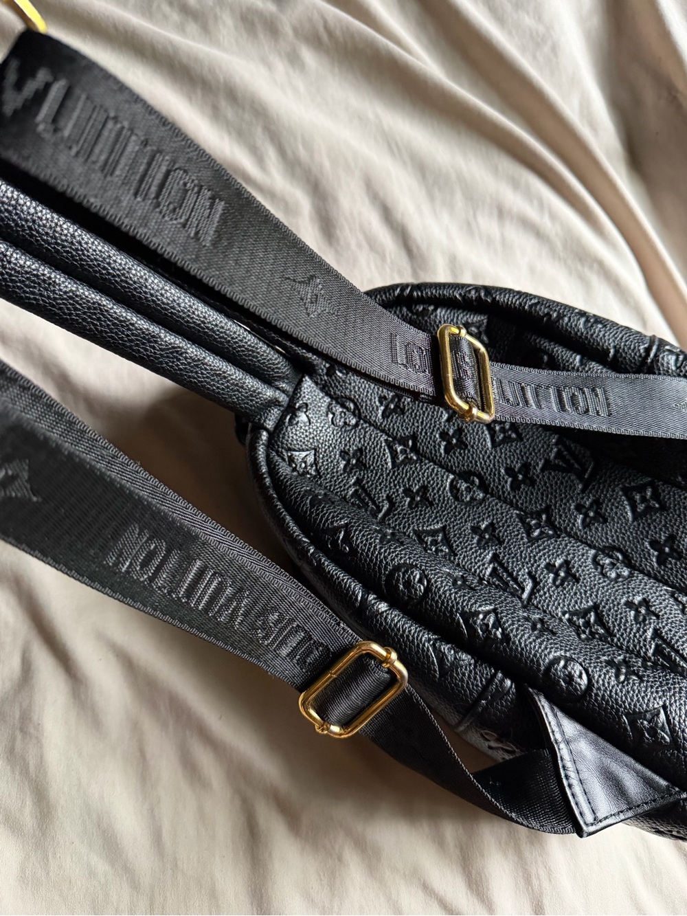 Black Embossed Mini Backpack - Picture 4 of 11
